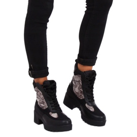 Sorte kvinders sorte støvler 99-58 Snake Skin 2