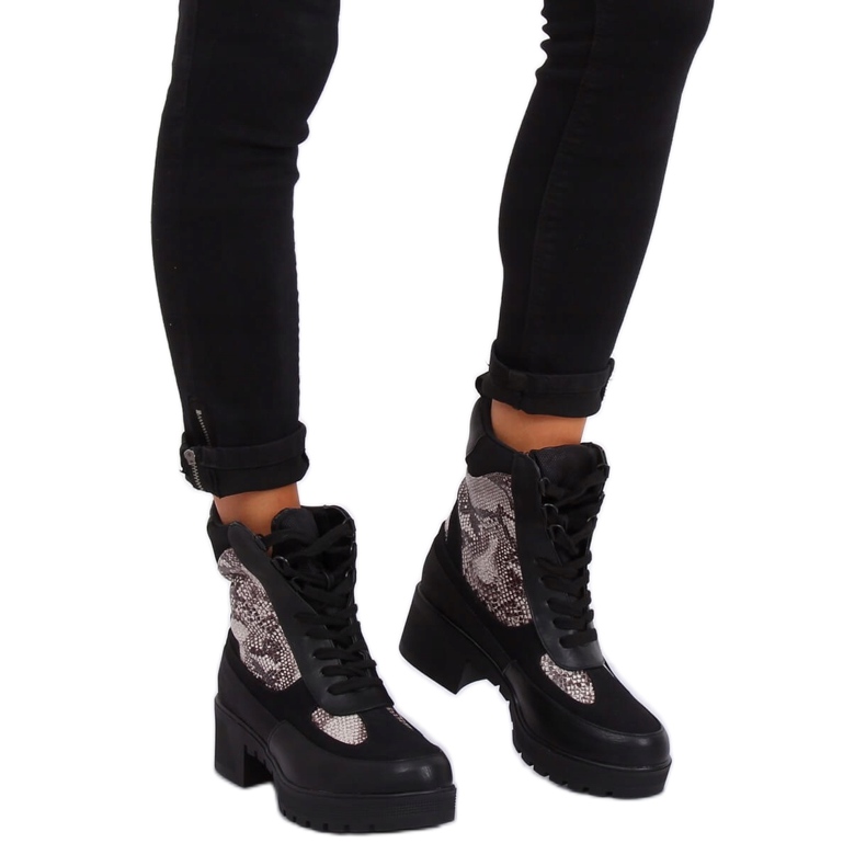Sorte kvinders sorte støvler 99-58 Snake Skin 2