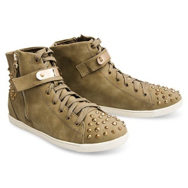Høje sneakers med Studs G911 Khaki grøn 2
