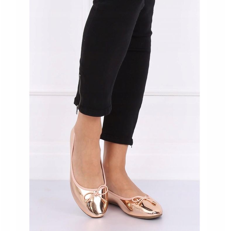 Champagne metalliske ballerinaer 9988-139 Champagne lyserød 2