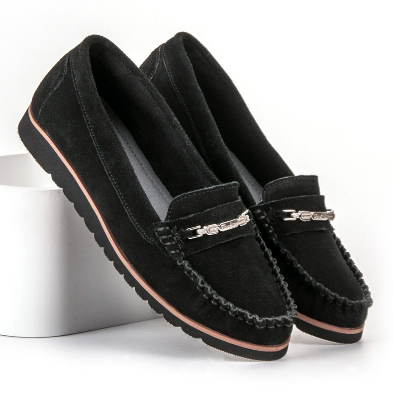 Filippo Komfortable læder loafers sort 1