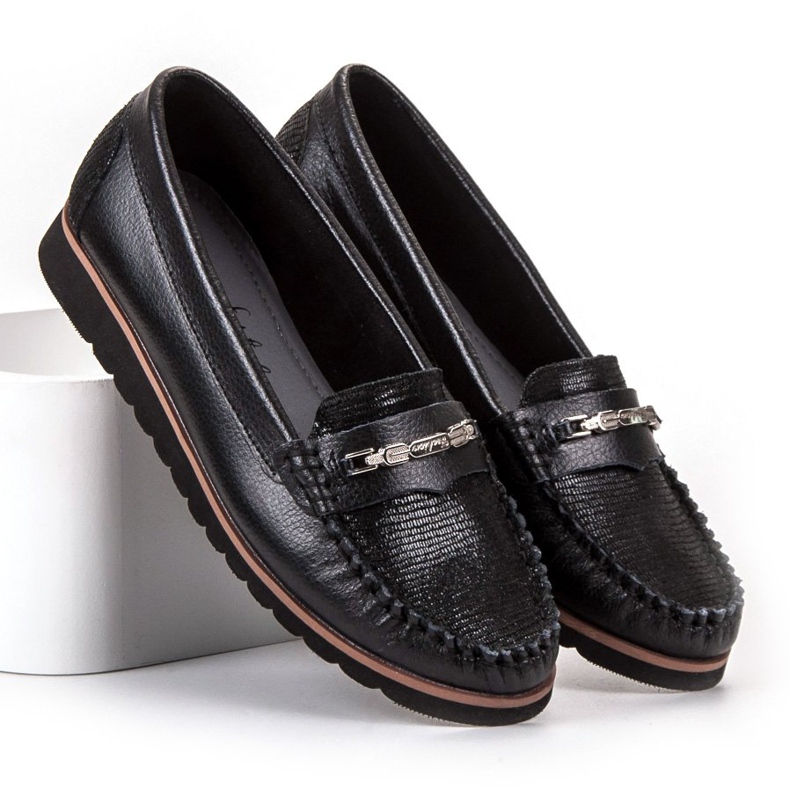 Filippo Komfortable læder loafers sort 1
