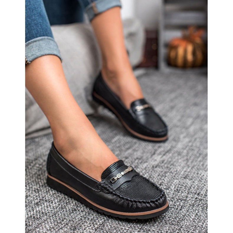 Filippo Komfortable læder loafers sort 2
