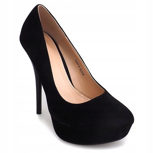 Suede Heels On The Platform S3477-4 Sort 2
