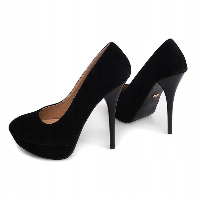 Suede Heels On The Platform S3477-4 Sort 1