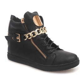 High-top sneakers med lynlås 3346 sort gul 1