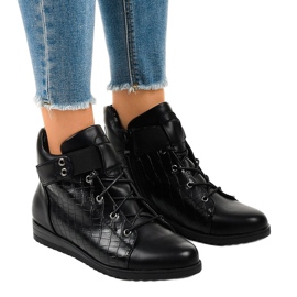 Sorte sneakers med lynlås X1598-1 1