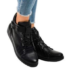 Sorte sneakers med lynlås X1598-1 2
