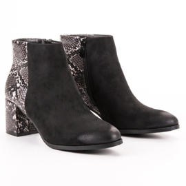 Vinceza Animal Print støvle sort gul 1