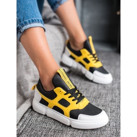 Jumex Moderigtige sneakers sort gul 2