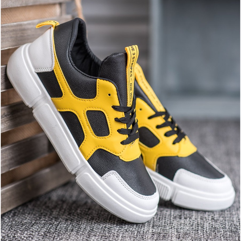 Jumex Moderigtige sneakers sort gul 1