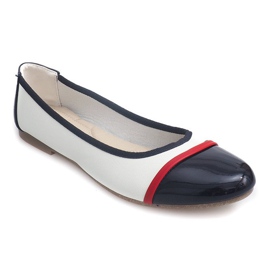 Lakerede ballerinaer 336 Hvid sort 1