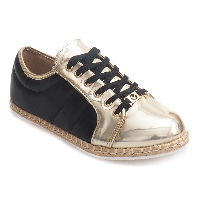 Linned Espadrilles Q52 sorte sneakers gul 1