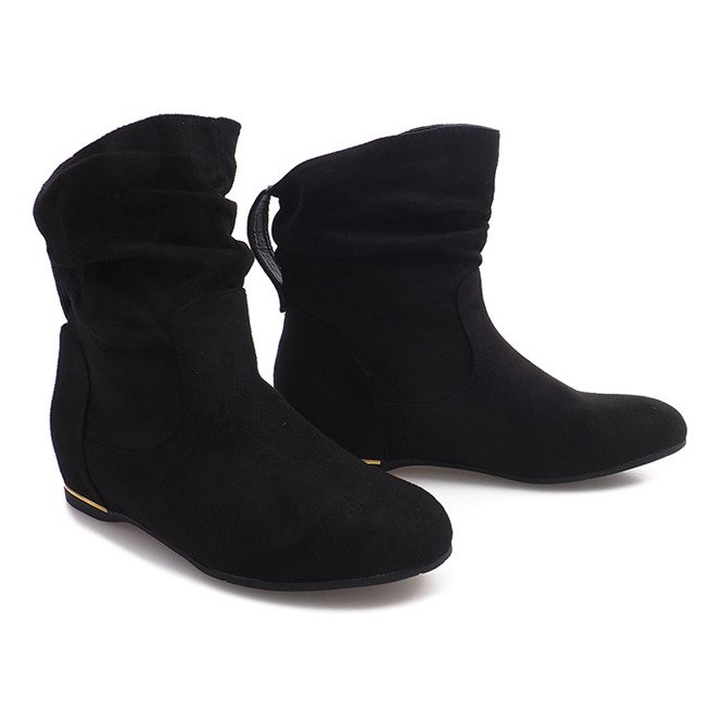 Suede Wedge Støvler C-7111 Sort 1