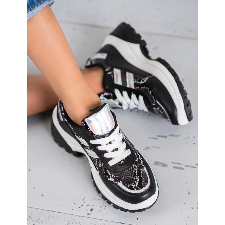 SHELOVET Sort Snake Print Sneakers 1