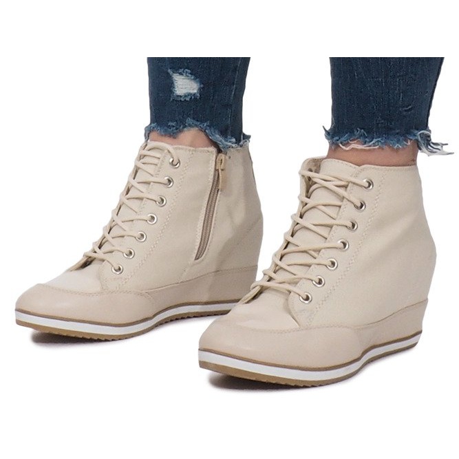 Beige Wedge Sneakers Capucine Materiale 1