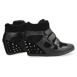 Wedge Sneakers With Studs 4515 Sort 1