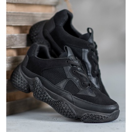 SHELOVET Kvinders sorte sneakers 2