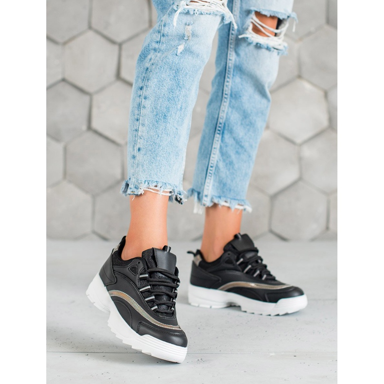 SHELOVET Moderigtige sorte sneakers 2