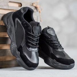 SHELOVET Kvinders sorte sneakers 1