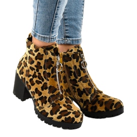 Leopardstøvler til kvinder med lynlås A273 flerfarvet 1