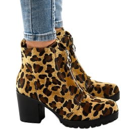 Leopardstøvler til kvinder med lynlås A273 flerfarvet 2