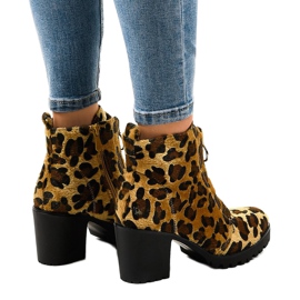 Leopardstøvler til kvinder med lynlås A273 flerfarvet 3