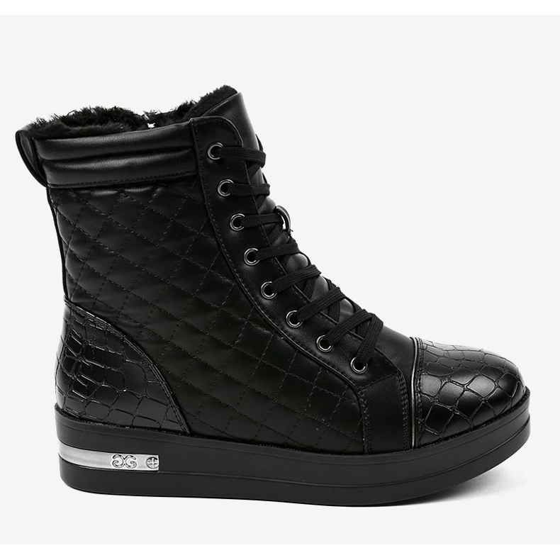 Sort isolerede sneakers med lynlås 9015-1 2