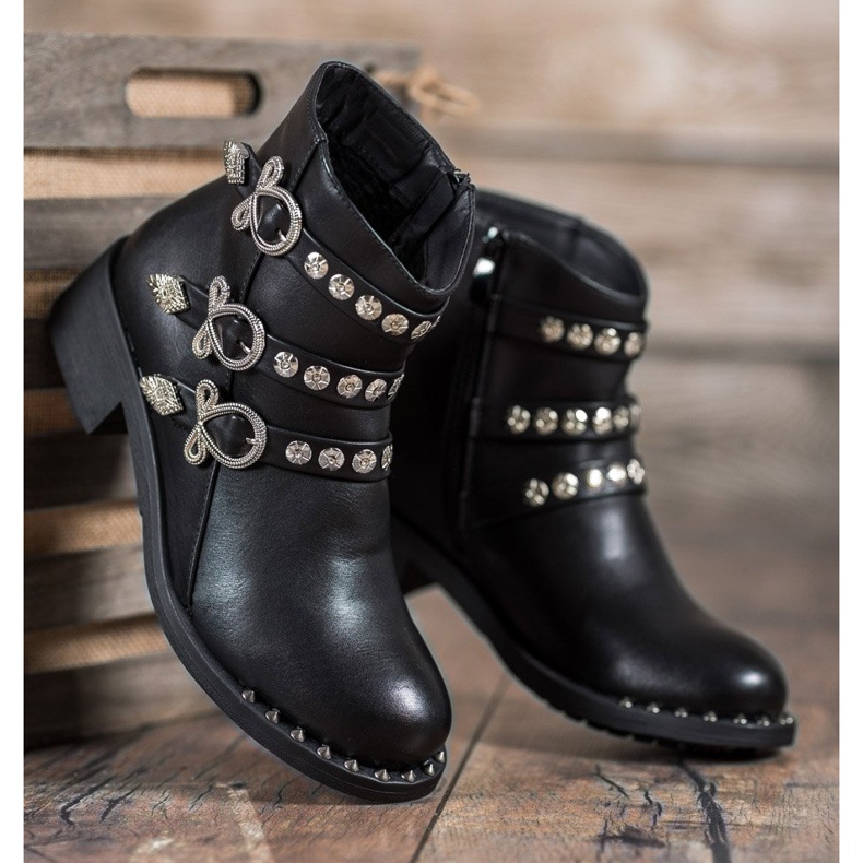 Forever Folie Støvler med studs sort 1