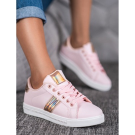SHELOVET Sneakers med cubic zirconia lyserød 2