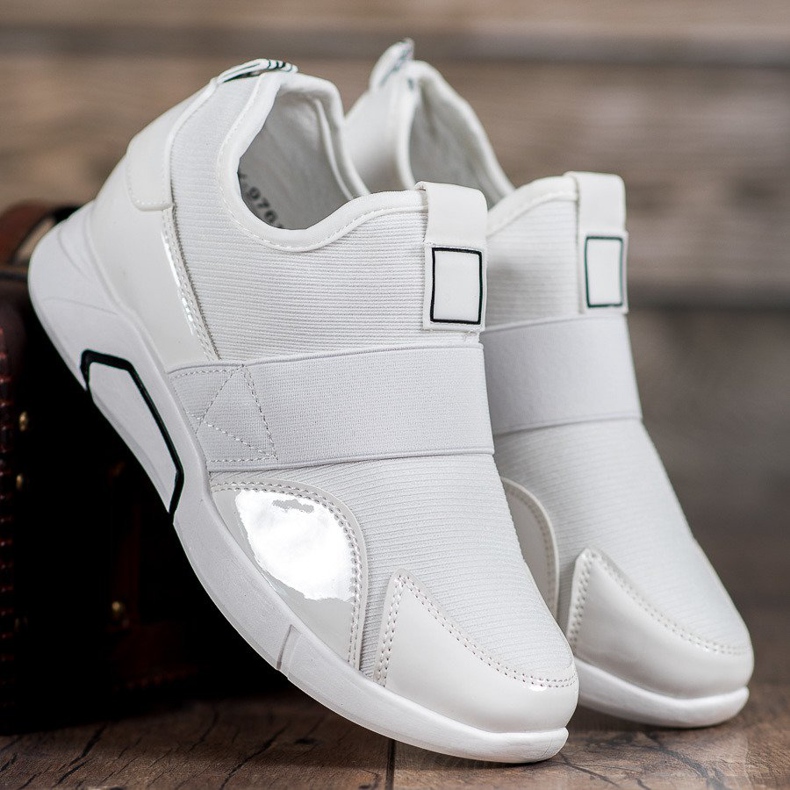 Ideal Shoes Fashion Slip-On sneakers hvid 1