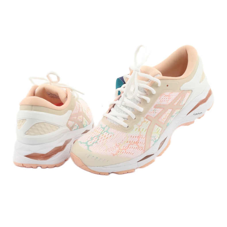 Løbesko Asics gel Kayano 24 Lite Show W T8A9N-0101 hvid brun orange grøn 5
