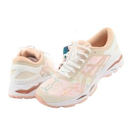 Løbesko Asics gel Kayano 24 Lite Show W T8A9N-0101 hvid brun orange grøn 3