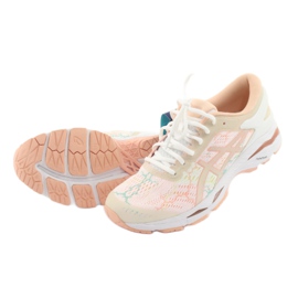 Løbesko Asics gel Kayano 24 Lite Show W T8A9N-0101 hvid brun orange grøn 4
