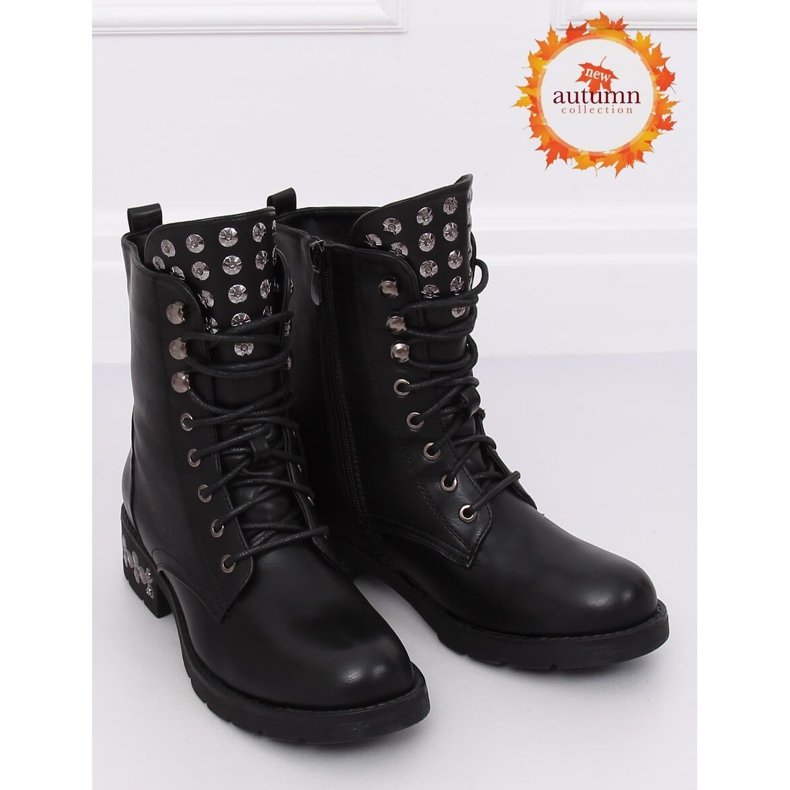 Sorte støvler med studs KL-599 Sort 1