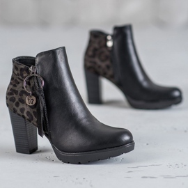 Filippo Støvler med leopardprint sort 1