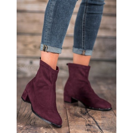 Small Swan Slip-on ruskind støvletter rød 1