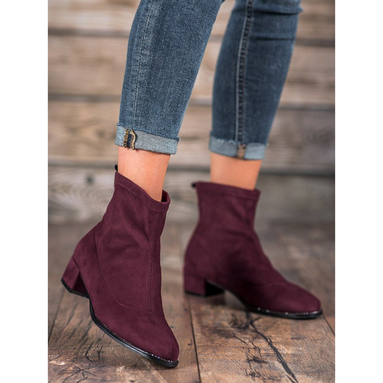 Small Swan Slip-on ruskind støvletter rød 1