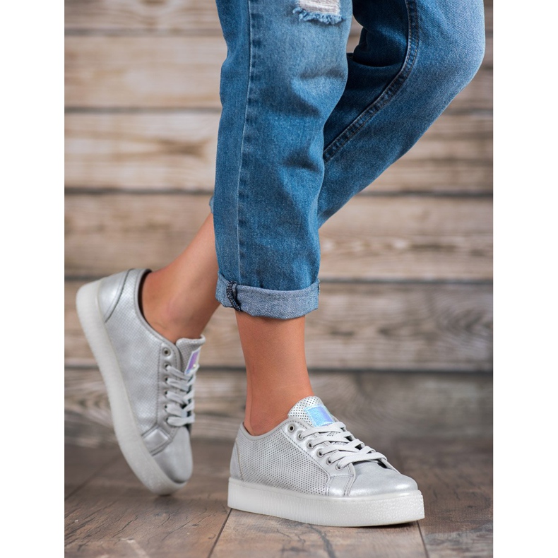 Sølv sneakers grå 2