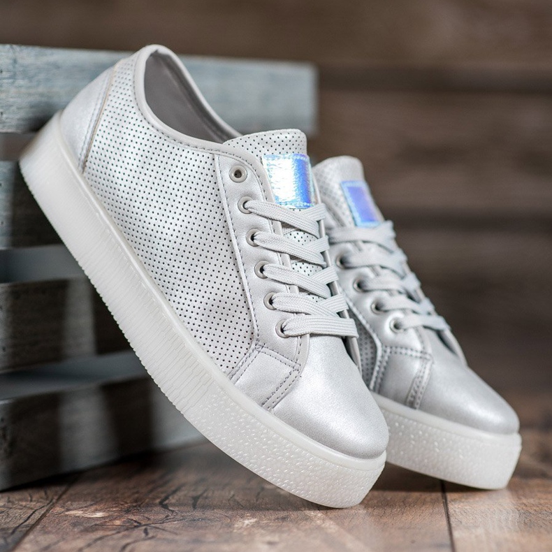 Sølv sneakers grå 1