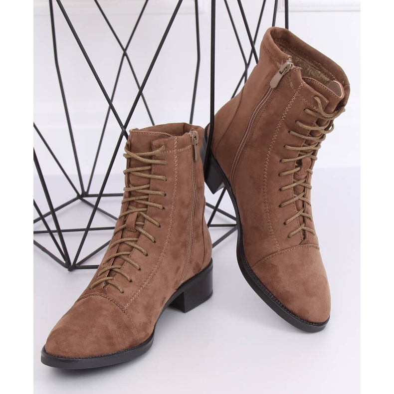 Snørestøvler, beige 3127 Khaki 2