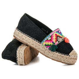 Vices Espadriller med etnisk tryk sort 1