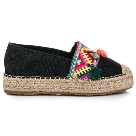 Vices Espadriller med etnisk tryk sort 2