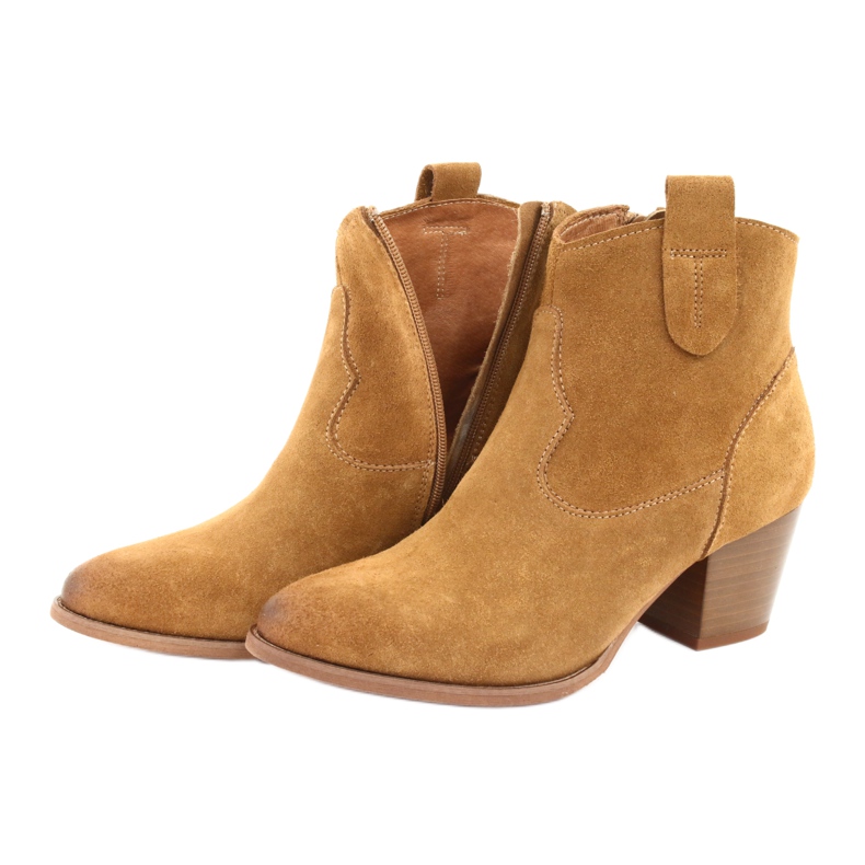 Anabelle 1466 light Camel ruskind cowboystøvler brun flerfarvet gul 4