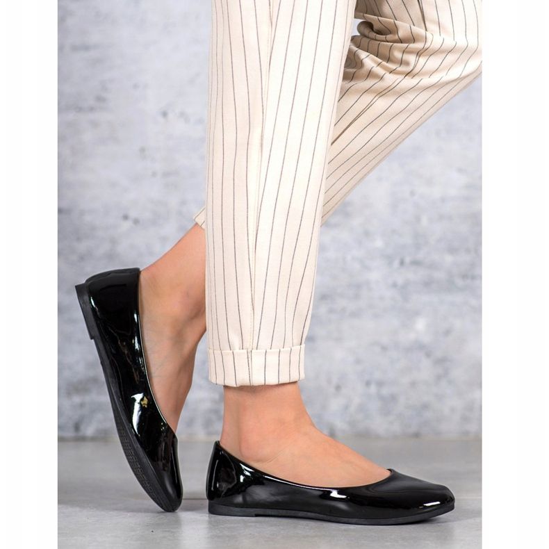 Lakeret VICES ballerinaer sort 2