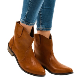 Kamel ankelstøvler til kvinder 928-1 flade cowboystøvler brun 3