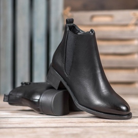 Ideal Shoes Klassiske støvler med elastik sort 2