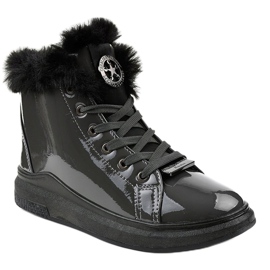 Lakede varmgrå sneakers TL135-7 1