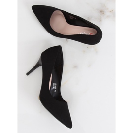 Pumps på en behagelig hæl sort NF-49P Sort 1