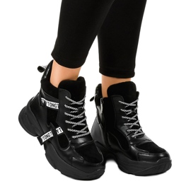 Sorte kvinders isolerede sneakers F803-7 2